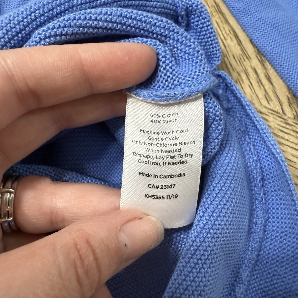 Talbots Medium Blue Pullover Lightweight Long Sle… - image 8